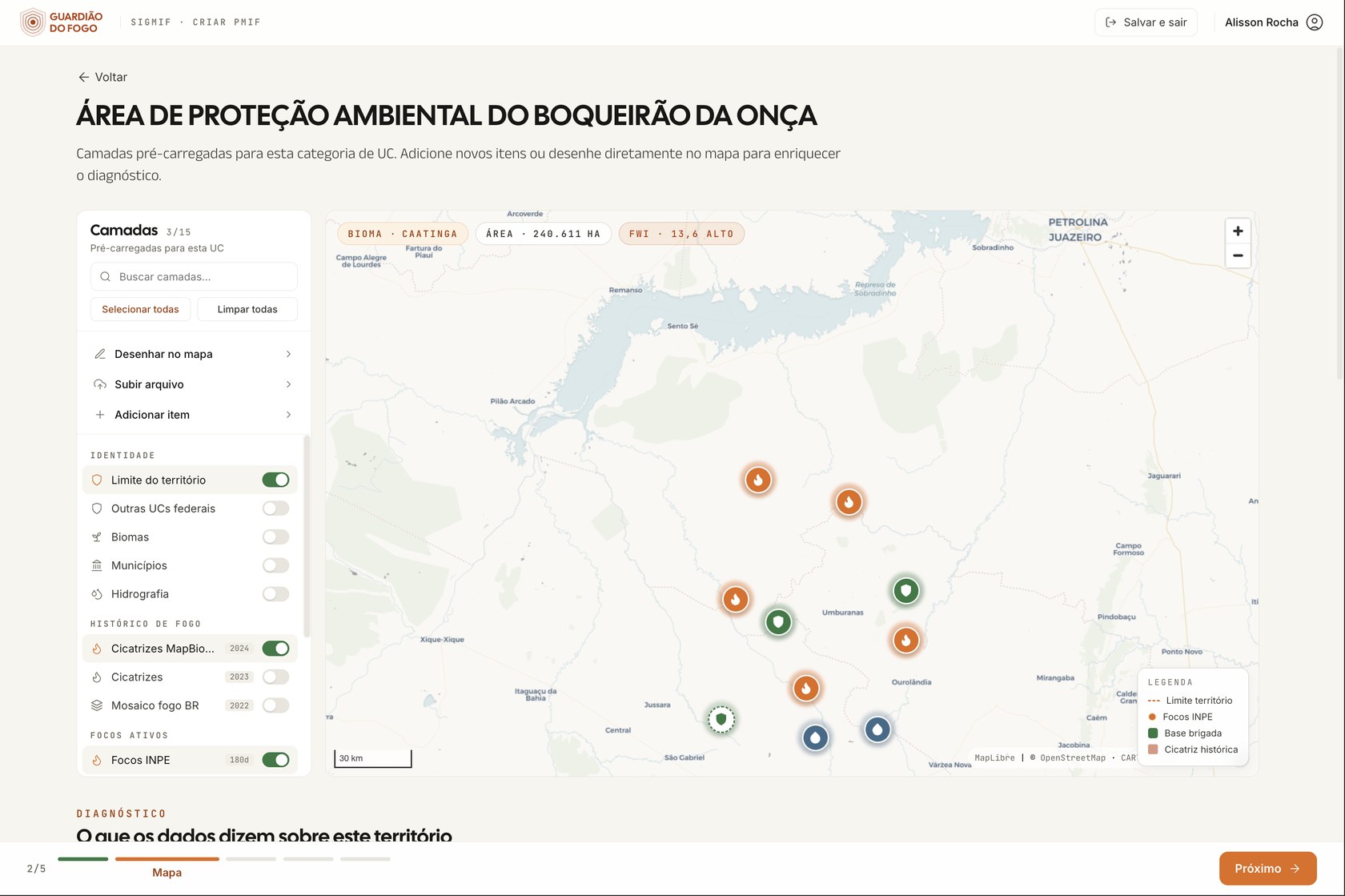 Passo 2 — Mapa e camadas